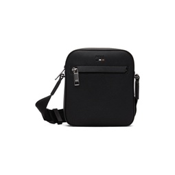Black Faux Leather Reporter Bag 241085M170014