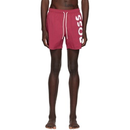 Pink Printed Swim Shorts 222085M208009