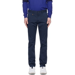 Navy Slim Fit Trousers 231085M191016