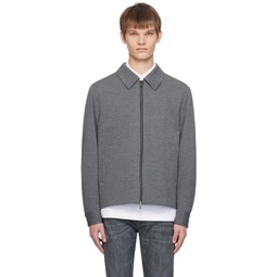 Gray Spread Collar Jacket 241085M180017