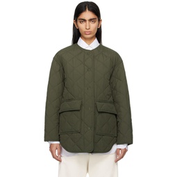Khaki Quilted Jacket 241085F063002