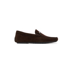 Brown Hardware Loafers 241085M231013