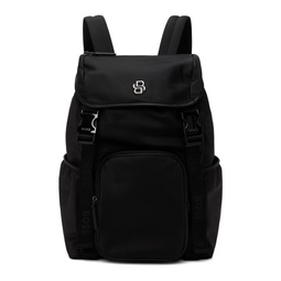 Black Double Monogram Backpack 241085M166021