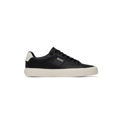 Black Cupsole Lace Up Sneakers 241085M237050
