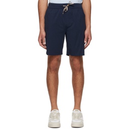 Navy Printed Pyjama Shorts 241085M193020