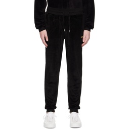 Black Embroidered Track Pants 231085M190007