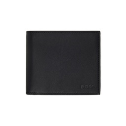 Black Matte Leather Embossed Logo Wallet 241085M164013