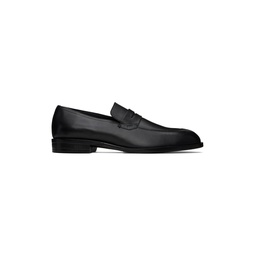 Black Leather Loafers 241085M231009