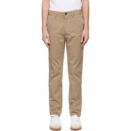 Taupe Slim Fit Trousers 241085M191016