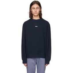Navy Relaxed Fit Sweatshirt 241085M204019