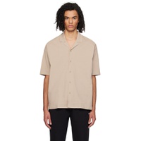 Taupe Relaxed Fit Shirt 241085M192067