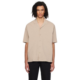 Taupe Relaxed Fit Shirt 241085M192067