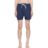 Navy Printed Swim Shorts 241085M208038