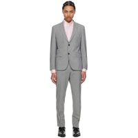 Gray Slim Fit Suit 241085M196003