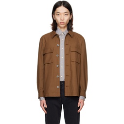 Brown Relaxed Fit Jacket 241085M180007