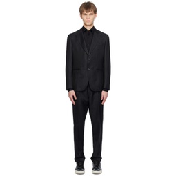 Black Slim Fit Suit 241085M196005