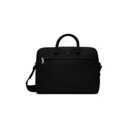 Black Faux Leather Briefcase 232085M167007
