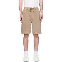 Beige Embroidered Shorts 231085M193017