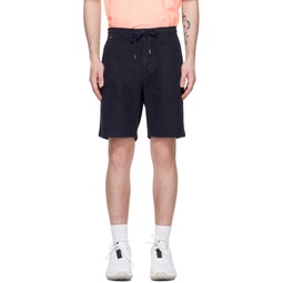 Navy Regular Fit Shorts 231085M193024