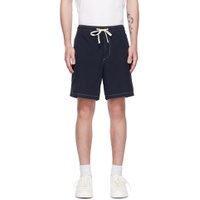 Navy Regular Fit Shorts 231085M193033