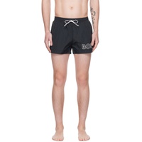 Black Printed Swim Shorts 231085M208007