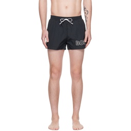 Black Printed Swim Shorts 231085M208007
