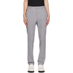 Gray Slim Fit Trousers 232085M191002
