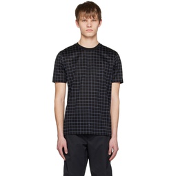 Black Grid T Shirt 231085M213071
