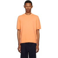 Orange Embroidered T Shirt 231085M213067