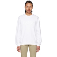 White Embossed Sweatshirt 231085M204053
