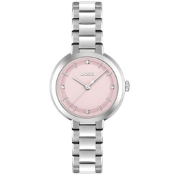 Womens Sena Quartz Silver-Tone Stainless Steel Watch 34mm