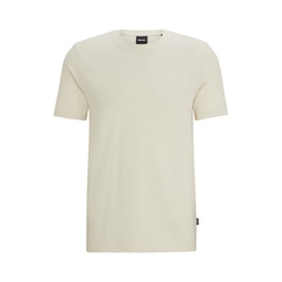 cotton-blend t-shirt with bubble-jacquard structure