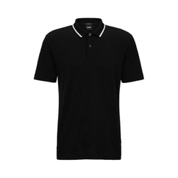regular-fit polo shirt with monogram jacquard