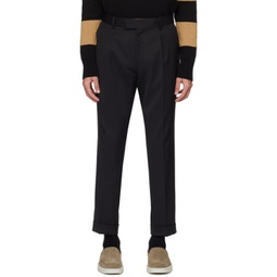 Black Pleated Trousers 241085M191004