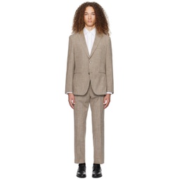 Beige Slim-Fit Suit 241085M196001