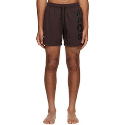 Brown Quick-Drying Swim Shorts 232085M208012