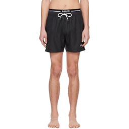 Black Printed Swim Shorts 241085M208021