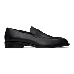 Black Leather Loafers 241085M231009