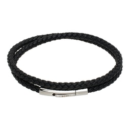 Black Double Braided Bracelet 232085M142005
