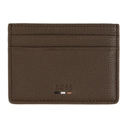 Brown Faux-Leather Card Holder 241085M163005