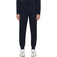 Navy Embroidered Sweatpants 241085M190002