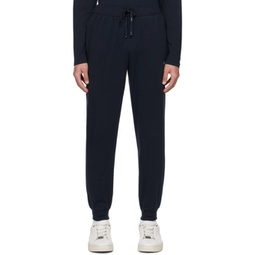Navy Embroidered Sweatpants 241085M190002