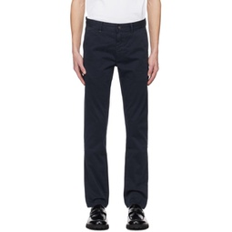 Navy Slim-Fit Trousers 241085M191005