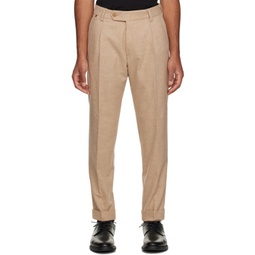 Beige Creased Trousers 232085M191021