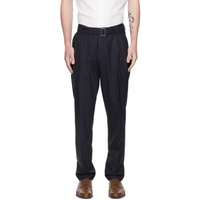 Navy Relaxed-Fit Trousers 231085M191048