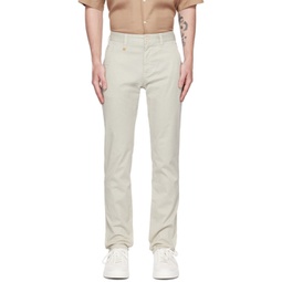 Beige Slim-Fit Trousers 231085M191018