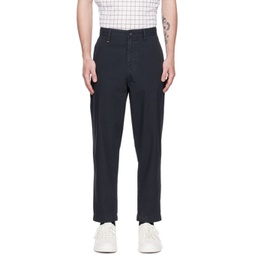 Navy Relaxed-Fit Trousers 231085M191021