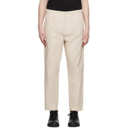 Beige Relaxed-Fit Trousers 231085M191023