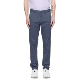 Navy Slim-Fit Trousers 231085M191015