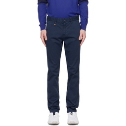 Navy Slim-Fit Trousers 231085M191016
